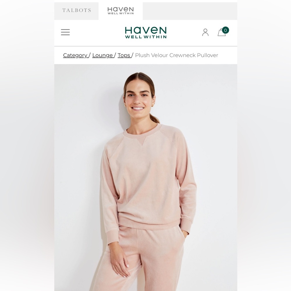 Haven Well Within  Crushed velour crewneck pullover. NWT . Retail‎ 88